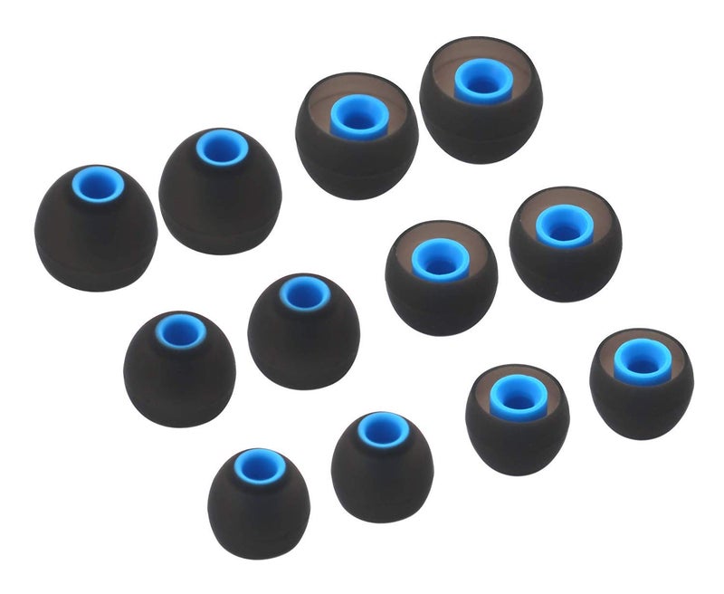 BLLQ 12PCS Small Size Replacement Ear Tips Earbuds Eartips Eargels Ear Cap for Powerbeats Pro, BeatsX, Senso, TOZO, Sony & Other Inner Hole 3.8mm Earbud in-Ear Headphones,Black-Blue,S - Image 4